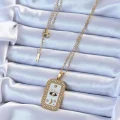 BUĞZ 316L Çelik Zincir Altın Renk Mineli Zirkon Taşlı Göz Figür Tarot Kolye - Lisinya