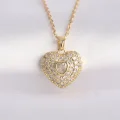 BUĞZ 316L Çelik Zincir Altın Renk Zirkon Taşlı Kalp Kolye
