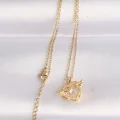 BUĞZ 316L Çelik Zincir Altın Renk Zirkon Taşlı Kanatlı Kalp Kolye - Lisinya