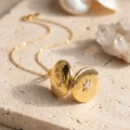 BUĞZ 316L Çelik Zincir Gold Renk Açılabilir Madalyon Kolye