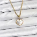 BUĞZ 316L Çelik Zincir Gold Renk Bombeli Kalp Model Kadın Kolye