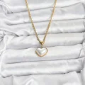 BUĞZ 316L Çelik Zincir Gold Renk Bombeli Kalp Model Kadın Kolye - Lisinya