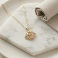 BUĞZ 316L Çelik Zincir Gold Renk Crown Model Kolye