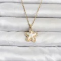 BUĞZ 316L Çelik Zincir Gold Renk Deniz Yıldızı Model Kadın Kolye