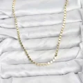 BUĞZ 316L Çelik Zincir Gold Renk Ezme Zincir Model  45 cm Kadın Kolye - BUĞZ
