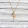 BUĞZ 316L Çelik Zincir Gold Renk Flamingo Model Kadın Kolye