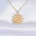 BUĞZ 316L Çelik Zincir Gold Renk Göz Güneşi Tasarımlı Kolye