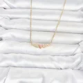 BUĞZ 316L Çelik Zincir Gold Renk Kanatlı Pembe Kalp Model Kadın Kolye