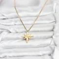 BUĞZ 316L Çelik Zincir Gold Renk Kutup Yıldızı Model 60 cm Zincir Kadın Kolye