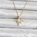 BUĞZ 316L Çelik Zincir Gold Renk Kutup Yıldızı Model Kadın Kolye