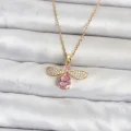 BUĞZ 316L Çelik Zincir Gold Renk Sinek Model Kadın Kolye