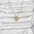 BUĞZ 316L Çelik Zincir Gold Renk Sinek Model Zirkon Taşlı Kadın Kolye