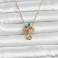 BUĞZ 316L Çelik Zincir Gold Renk Uçan Balon Ev Figür Kadın Kolye