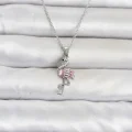 BUĞZ 316L Çelik Zincir Gümüş Renk Flamingo Model Kadın Kolye