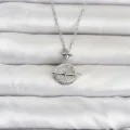 BUĞZ 316L Çelik Zincir Gümüş Renk Gezegen Model Kadın Kolye