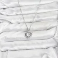 BUĞZ 316L Çelik Zincir Gümüş Renk Kalp Model Zirkon Taşlı Kadın Kolye