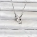BUĞZ 316L Çelik Zincir Gümüş Renk Kelebek Model Kadın Kolye