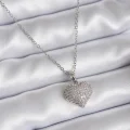BUĞZ 316L Çelik Zincir Gümüş Renk Zirkon Taş Detay Kalp Model Kadın Kolye