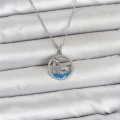 BUĞZ 316L Çelik Zincir Gümüş Renk Zirkon Taşlı Deniz Temalı Kadın Kolye
