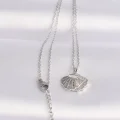 BUĞZ 316L Çelik Zincir Gümüş Renk Zirkon Taşlı İnci Detay İstiridye Kolye
