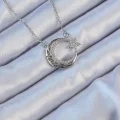 BUĞZ 316L Çelik Zincir Gümüş Renk Zirkon Taşlı Motifli Ay Yıldız Kolye