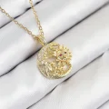 BUĞZ 316L Çelik Zirkon Taşlı Ay Ve Güneş Model Gold Renk Kadın Kolye