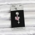BUĞZ 316L Cerrahi Çelik Pembe Zirkon Taşlı Model Göbek Piercing