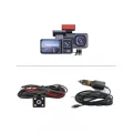 BUĞZ 32GB Uyumlu 3 Kameralı Araç İçi Güvenlik Kamerası 1080p Kayıtlı Gece Görüşlü G Sensörlü