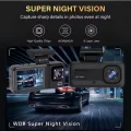 BUĞZ 32GB Uyumlu 3 Kameralı Araç İçi Güvenlik Kamerası 1080p Kayıtlı Gece Görüşlü G Sensörlü