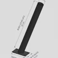 BUĞZ 35 cm Siyah Metal Dış Mekan Sokak Armatürü Montaj Konsolu 4 cm Boru 10x6 cm Tabanlı