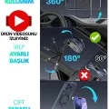 BUĞZ 360 Araba Telefon Tutucu Ayarlanabilir Masa Üstü Vakumlu Mıknatıslı Magsafe Telefon Tutucu Siyah