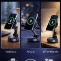 BUĞZ 360° Ayarlanabilir Vakumlu Manyetik Telefon Tutucu – Güçlü Mıknatıs, İz Bırakmaz Tasarım