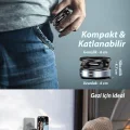 BUĞZ 360 derece dönebilen, MagSafe uyumlu vakumlu telefon tutuculu sehpa. Siyah renklidir.