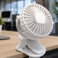 BUĞZ 360 Derece Dönebilen Mandallı Şarjlı Mini Masa Fanı