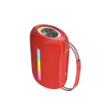BUĞZ 360 RGB LEDli Taşınabilir Bluetooth Hoparlör – Kırmızı, USB/TF Destekli