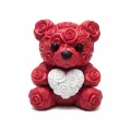 BUĞZ 3D Baskı Kalpli Ayıcık 10cm Romantik Masaüstü Dekor - BUĞZ