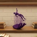 BUĞZ 3D El Formlu İnsan Figürü Mor Özgün Sanat Biblosu 12x18 cm