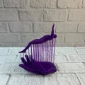 BUĞZ 3D El İnsan Figürü Mor Modern Sanatsal Dekoratif Biblo 12x18 cm