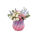 BUĞZ 3D Kıvrımlı Pembe Lila Vazo Modern Dekoratif Şık Ev Aksesuarı