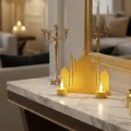 BUĞZ 3D Ramazan Cami Dekor 2 Mumlu Işıklı Masa Üstü Biblo
