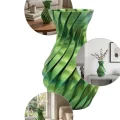 BUĞZ 3D Spiral Yeşil Vazo Modern Tasarım Dekoratif Ev Aksesuarı
