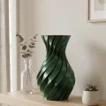 BUĞZ 3D Spiral Yeşil Vazo Modern Tasarım Dekoratif Ev ve Ofis Aksesuarı