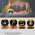 BUĞZ 3D Yunus Desenli Kristal Küre Ahşap Tabanlı Işıklı Dekor Objesi