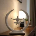 BUĞZ 3D Zen Heykeli Ay Formlu Meditasyon Yapan İnsan Figürü Dekor