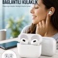 BUĞZ 3.Nesil İOS Android Uyumlu Bluetooth 5.0 Beyaz Çağrı Cevaplama Yeni Nesil