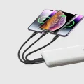 BUĞZ 3’ü 1 Arada Şarj Kablosu Type-C iOS Android Uyumlu Hızlı ve Güvenli Şarj