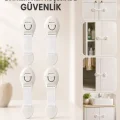 BUĞZ 4 Adet Çok Amaçlı Çocuk Güvenlik Kilidi Dolap, Çekmece ve Gardırop İçin