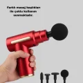 BUĞZ 4 Başlıklı Titreşimli Masaj Tabancası Şarjlı Derin Doku Kas Masaj Aleti