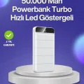 BUĞZ 4 Cihazı Aynı Anda Şarj Edebilen Güçlü Powerbank 50000 mAh
