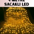 BUĞZ 4 Metre Icicle Şelale Led Yılbaşı Perde Işık Sıcak Ambiyans